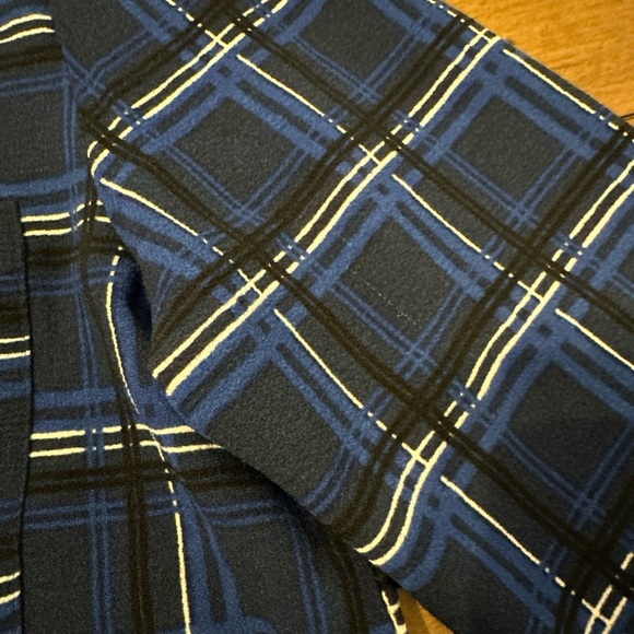 Mud Pie Women M Plaid Long Sleeve Tunic Top V Neck Blue Fall Winter Wear Causal - Picture 9 of 10